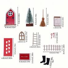 Bộ trang trí hiên nhà Giáng sinh thu nhỏ tỷ lệ 1:12, Quà tặng tiệc, Mô hình đạo cụ trang trí thu nhỏ, Trang trí sắp xếp bối cảnh thu nhỏ tự làm, Bao gồm đèn mini, Ghế đẩu, Hộp thư, Hộp quà, Trang trí phong cảnh, Quà tặng tiệc - Nhiều màu - Xem 13