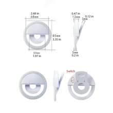 Luce ad anello LED ricaricabile USB, illuminazione supplementare per fotografia notturna, miglioramento del selfie in ambienti bui, adatta per fotografia con smartphone e trucco