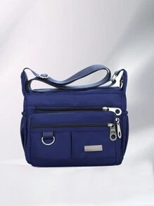 Multi Pockets Shoulder Crossbody Bags For Women Fashion Bags With Adjustable Strap Shopping Purse - 藏蓝色 - 查看 3