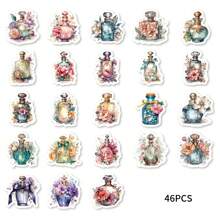 TiTiPaPa 46 件音乐节、赛博朋克、星夜等趣味卡通涂鸦贴纸 DIY 装饰、游戏机和笔记本电脑、行李箱、滑板、吉他等经典玩具和数码产品剪贴簿防水 PVC 贴花 - 青檸色 - 查看 14