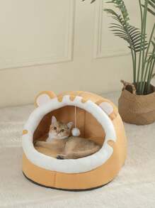 1 Peça Cama Confortável para Gato, Casa de Gato Macia e Aconchegante, Cesta de Dormir para Gato Respirável Adequada para Gatos Pequenos/Médios/Grandes, Todas as Estações