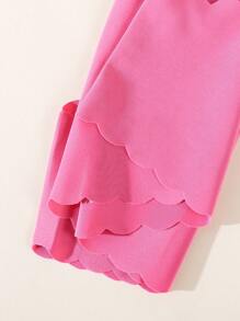 6pcs Women's Silky Wavy Edge Solid Color Sexy & Comfortable Bikini Briefs