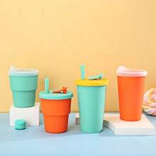 Vaso de silicona plegable para bebe , cuenta con popote y base antiderrapante , y capacidad para 285 ml, no esperes mas y elige nuestros modelos - Verde - Ver 4