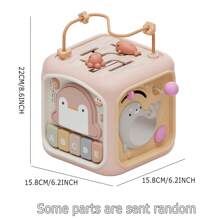 1pc Baby Penguin Shaped Rattle Drum Toy With Beads And Shape Matching, Educational & Developmental Toy For Infant Daily Use