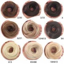 合成发髻女士直发髻发带弹性橡皮筋发髻假发接发发带天然假发 - 彩色 - 查看 3