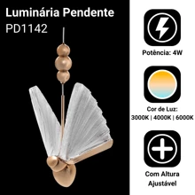 Kit 2 Golden Bee Pendant Lights LED 3 Colors Pd42 - 金色 - 查看 4