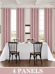 Panouri de perdele negre cu ochiuri, disponibile în opțiuni de 4/2/1 panouri, dimensiuni multiple, țesătură în 3 straturi de înaltă calitate, izolare termică și umbrire solară, potrivite pentru dormitor, sufragerie, sufragerie, bucătărie, dulap, culoare bej