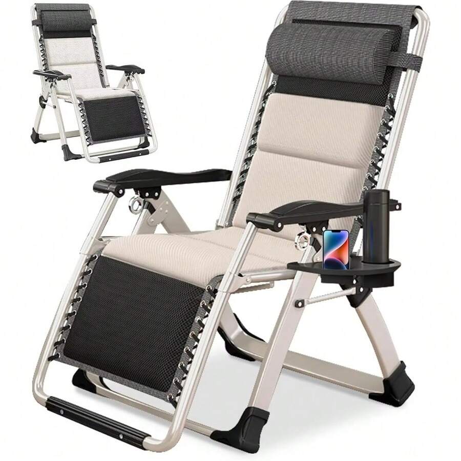 Lounge Chair Patio Zero Gravity Chair Folding Adjustable Reclining