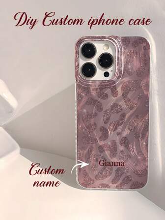 Apple Customized DIY NAME Leopard Print Phone Case, Compatible With Iphone 15/14 Plus/13 Pro/12 Pro Max/11/6P/7P/XS/XR, Hot-Pressed PC Hard Shell, Anti-Scratch And Anti-Fingerprint, Full Edge Protection, Ideal For Personal, Partner, Family, Friends, Birthday, Anniversary Gifts Hot Pink Stylish,Colorful,Vintage,Cute,Contracted,Funny,Kawaii Custom,Personalized,Unique,Customized Ideal Gifts For Him,Ideal Gifts For Her Boyfriend,Girlfriend,Family,Friends,Grandparents,Couple,Pet Lovers