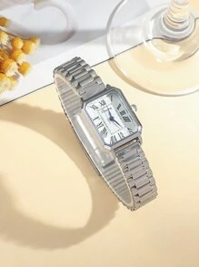 1 Đồng hồ thạch anh mặt số La Mã thời trang dành cho thanh thiếu niên, thích hợp làm quà tặng sinh nhật, Halloween, Giáng sinh - Bạc - Xem 3