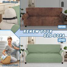 Ystyle Waterproof Sofa Cover 1/2/3/4 Seater With Armrests, Cat Scratch Resistant Sofa Cover With Side Pockets, Non-Slip Sofa Cover, Universal Sofa Cover Furniture Protector - Mint Green - View 4