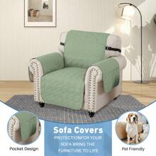 Ystyle Waterproof Sofa Cover 1/2/3/4 Seater With Armrests, Cat Scratch Resistant Sofa Cover With Side Pockets, Non-Slip Sofa Cover, Universal Sofa Cover Furniture Protector - Mint Green - View 6