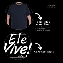 Men's Plus Size Christian T-Shirt He Lives Printed Shirt G1 To G11 - 深灰色 - 查看 3