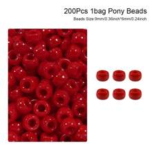 100/200pcs Acrylic Pony Beads Multicolor Plastic Bucket Beads For Jewelry Making DIY Braid Bracelet Necklace Pendant