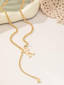 1 Bộ Thời Trang Phổ Biến 2024 Mới 26 Chữ Cái Tiếng Anh Vòng Tay Hoa Tai Mặt Dây Chuyền Vuông Tối Giản, Thiết Kế Tinh Tế Cho Phụ Nữ Mặc Hàng Ngày - Vàng - Xem 48