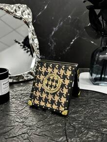 1 Ốp lưng điện thoại gập họa tiết răng sói đen và vàng có chân đế và giá đỡ dạng nhẫn, thiết kế thời trang/sang trọng/cá nhân hóa/sáng tạo, phù hợp với các mẫu điện thoại gập Flip3 5G/Z Flip4 5G/Z Flip5 5G/Z Flip6 5G - Nhiều màu - Xem 5