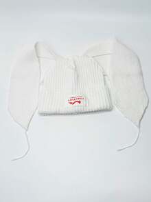 1 件女士可爱兔耳针织无檐帽，街头时尚折叠无檐帽适合休闲街头风格 - A - 查看 5