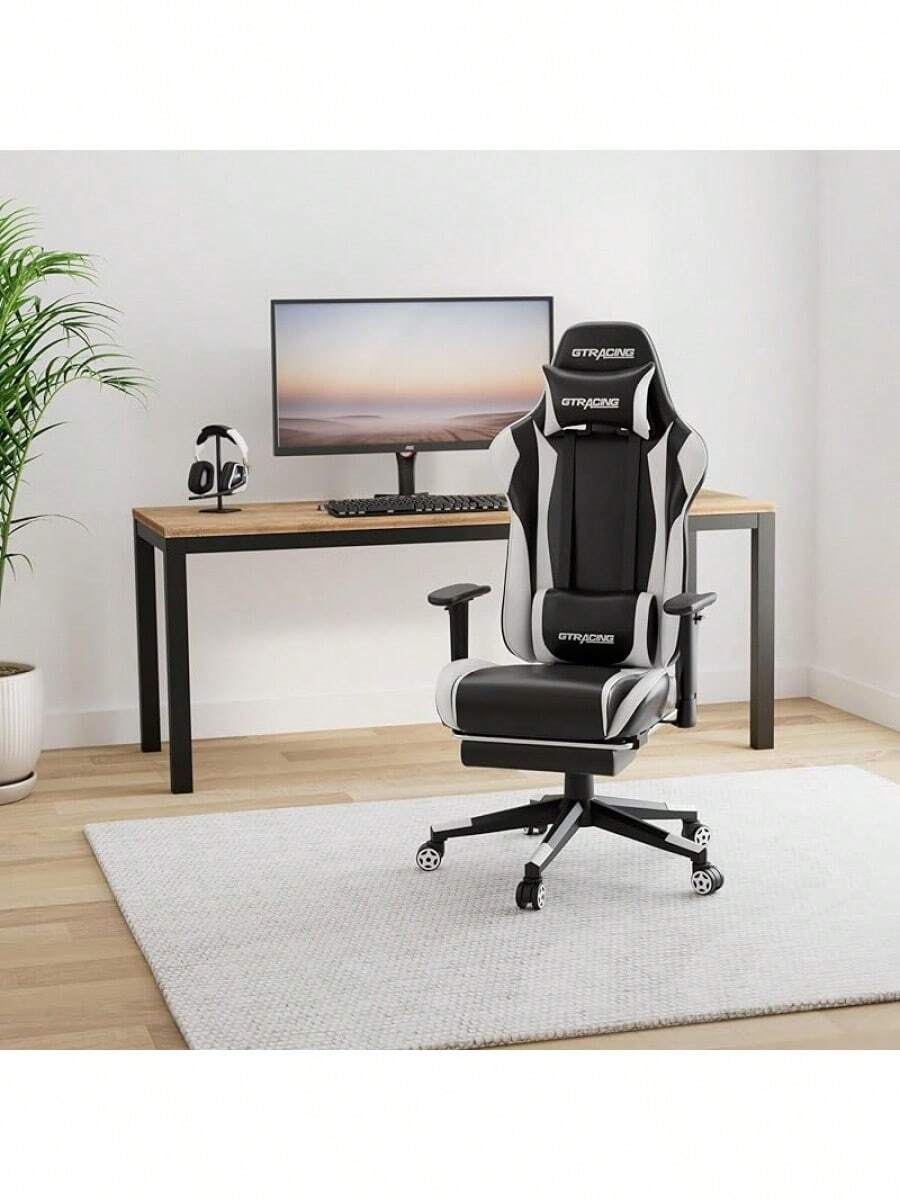 GTRACING Gaming Chair With Footrest, Ergonomic Computer Game Desk Chair