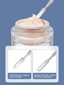 Tavolozza per miscelazione cosmetici in acciaio inossidabile, strumento per artisti del trucco, tavolozza per fondotinta con spatola per mescolare fondotinta, ombretto e creme