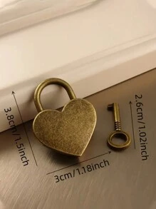 Set de pequeño candado con forma de corazón con llave - Candado metálico con forma de corazón, apto para maletas, portátiles, cajones, carteras - Juego de cierres decorativos pequeños para bolsas