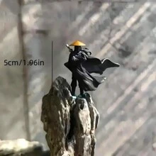 1 Stück/3 Stück Anime-Stil Samurai Schwert Meister Harzstatue, elegante Drei-Musketiere Figur mit Umhang & Schwert, Pferd, geeignet für Bonsai, Aquarium, Garten, Auto-Dekoration, Miniatur-Landschaftszubehör, Innen-/Außen-Tischdekor, Neujahrsgeschenk