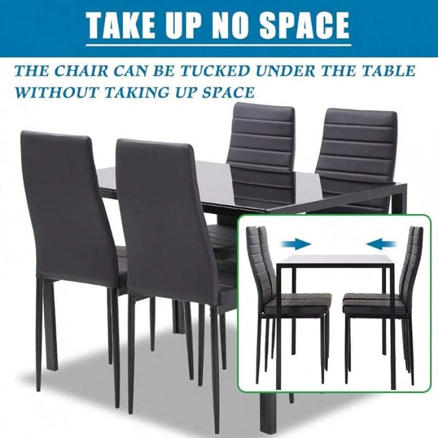 FDW Dining Table Set Glass Dining Room Table Set For Small Spaces