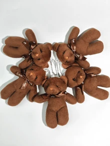 5 件咖啡色和米色可爱泰迪熊毛绒柔软填充玩具，动漫风格装饰抱枕，适合成人、青少年、学生的生日、圣诞节礼物 - 彩色 - 查看 6