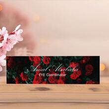 1pc,Personalized Desk Name Plate, Simple, Cute, Artistic Retro,Style,Custom Acrylic Glass Name Plates For Desks, Office Desk Decor Nameplate, Desk Accessories, Teacher Boss Coworkers Employee Appreciation Gift (Engraved Flower 1),Custom Gifts, Decor Birthday Graduation