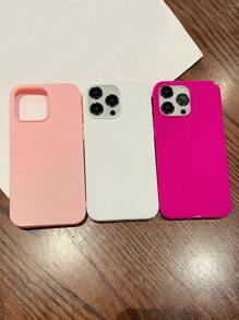 3 件装极简纯色多巴胺手机壳，果冻色系，白色/粉色/玫瑰红，兼容 和 Galaxy 系列手机，包括 17 Pro Max、Galaxy S26/S26 Plus/S26 Ultra。 - 彩色 - 查看 9