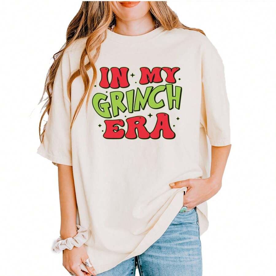 In My Gr-Nch Era Jolly Merry Christmas Vintage Soft Unisex T-Shirt - Ivory - 查看 1