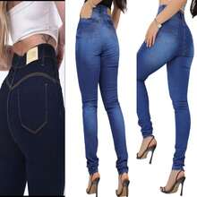 Kit 3 Women's Skinny High Waist Jeans With Lycra - Màu xanh lam - Xem 2