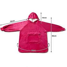 Krifey Wearable Blanket Hoodie, Sherpa Hooded As Birthday Gifts For Mom Women Girlfriend Men,  Oversized Cozy Sweatshirt With Giant Pocket,Fuchsia - Hot Pink - View 2