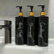 1/3 cái Bình đựng dầu gội, Có thể đổ đầy dầu xả, sữa tắm, Thích hợp sử dụng tại nhà Chai bơm kem dưỡng da dạng lỏng 500ml - Nhiều màu - Xem 13