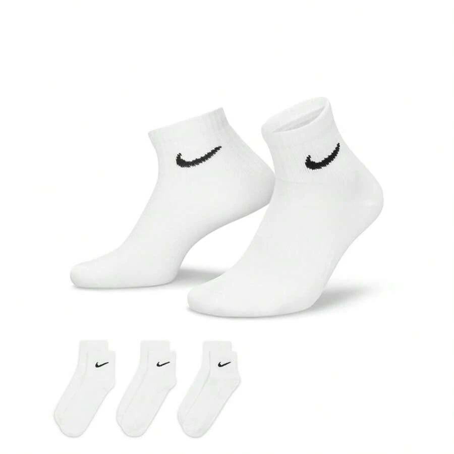 Nike EVERYDAY LTWT ANKLE 3PR tất nam và nữ huấn luyện bóng rổ thoáng khí ba đôi tất bóng rổ SX7677-100 - trắng/(đen) - Xem 1