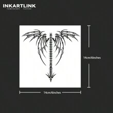 INKARTLINK 革命性技术纹身、半永久纹身、骨头纹身、逼真纹身、心形纹身、临时纹身、假纹身、防水、真实纹身外观、小众设计纹身、果汁纹身、植物纹身 - 黑色 - 查看 4