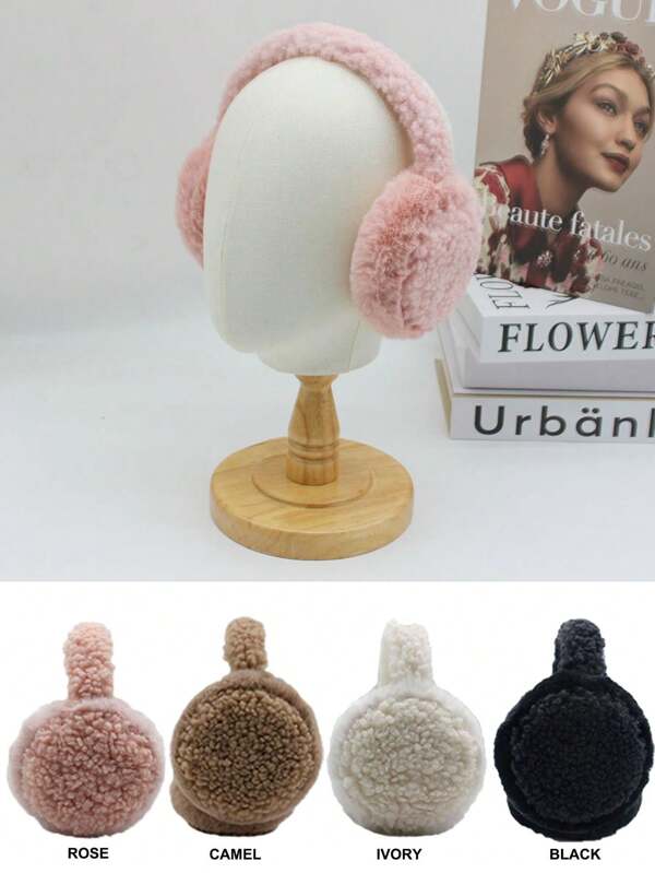 1pc Protetores de ouvido femininos simples rosa doce para o inverno