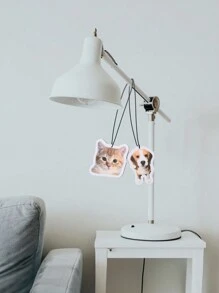1pc Customized Pet Photo Acrylic Car Pendant, Personalized Cartoon Character Hollow Photo Design, Car Rearview Mirror Decoration, Pet Memorial Car Interior Accessory, Car Ornament - Multicolor - View 8