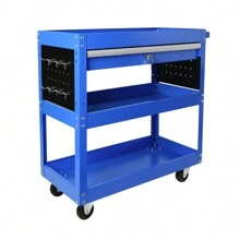 Rolling Tool Cart, Premium 1-Drawer Utility Cart, Heavy Duty Industrial Storage Organizer Mechanic Service Cart With Wheels And Locking System - 藍色 - 查看 7