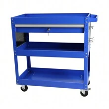 Rolling Tool Cart, Premium 1-Drawer Utility Cart, Heavy Duty Industrial Storage Organizer Mechanic Service Cart With Wheels And Locking System - 藍色 - 查看 8