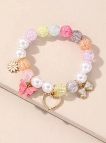 1pc Butterfly Crystal Beads Children's Bracelet