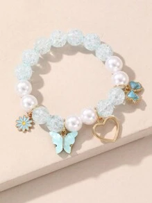 1pc Butterfly Crystal Beads Children's Bracelet