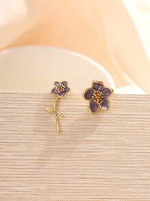 925 纯银蝴蝶珍珠耳环，优雅复古奢华女士耳环配饰 - 彩色 - 查看 8