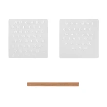 3pcs DIY Leather Punch – Clear Acrylic Letter Stamp With Wooden Handle Engraving Stencil