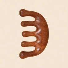 Cirelle 1 件/2 件木制头皮按摩器 - 手工制作天然绿檀香宽齿梳 - 木质按摩梳和檀香梳，用于奢华护发、护发、女孩礼物 - 棕色 - 查看 12