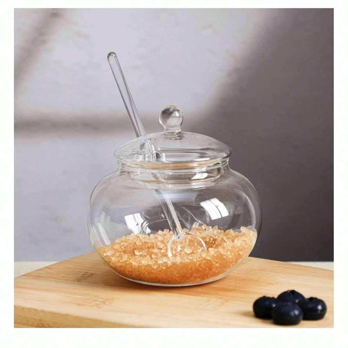 Transparent Flower Tea Glass Tea Can High Borosilicate Candy Can