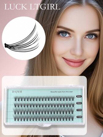 1 盒 80 件天然仿貂皮睫毛，4 排，适合日常佩戴和派对睫毛簇，睫毛簇，单根睫毛，睫毛，假睫毛