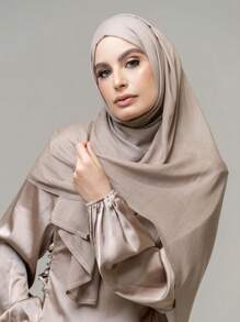 1 pièce Hijab en modal extra-large léger et doux avec des franges de couleur unie. Accessoires d'abaya fins. Vêtements voilés.