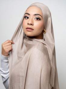 1 pièce Hijab en modal extra-large léger et doux avec des franges de couleur unie. Accessoires d'abaya fins. Vêtements voilés.