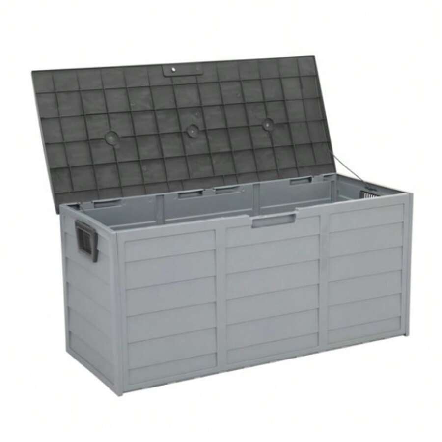 75gal 260L Outdoor Garden Plastic Storage Deck Box Chest Tools Cushions