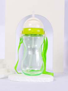 1pc Baby Water Cup, Tritan Material With Silicone Spout, 400ml, Suitable For Babies 8 Months+, Comes With Strap - Multicolor - View 15